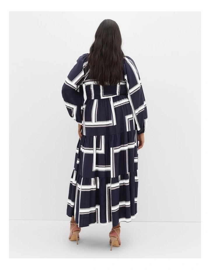 Leila Print Maxi Dress in Navy image 2