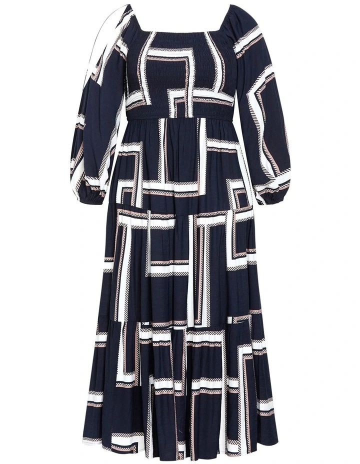 Leila Print Maxi Dress in Navy image 3