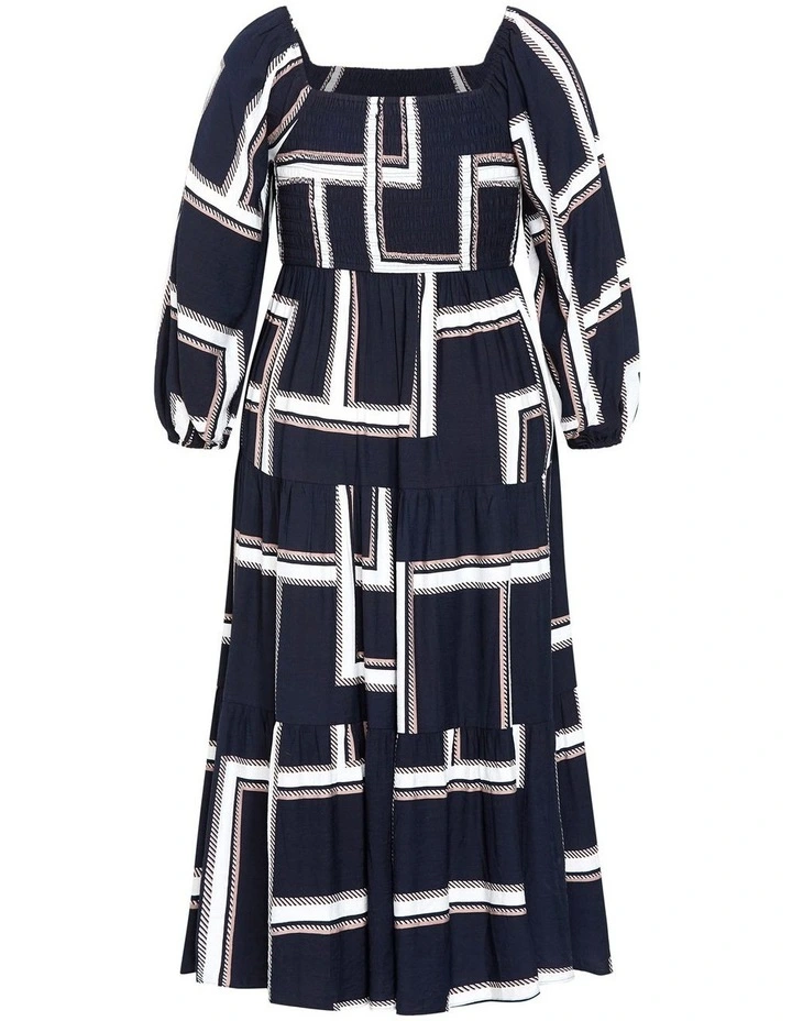 Leila Print Maxi Dress in Navy image 4