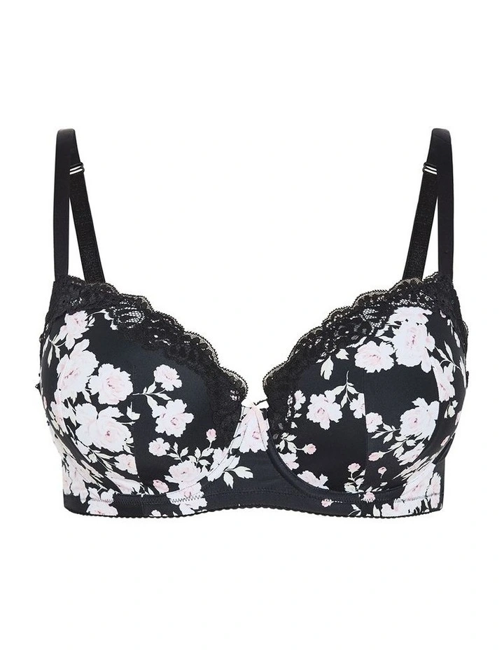 Fifi Print Contour Bra in Black image 3