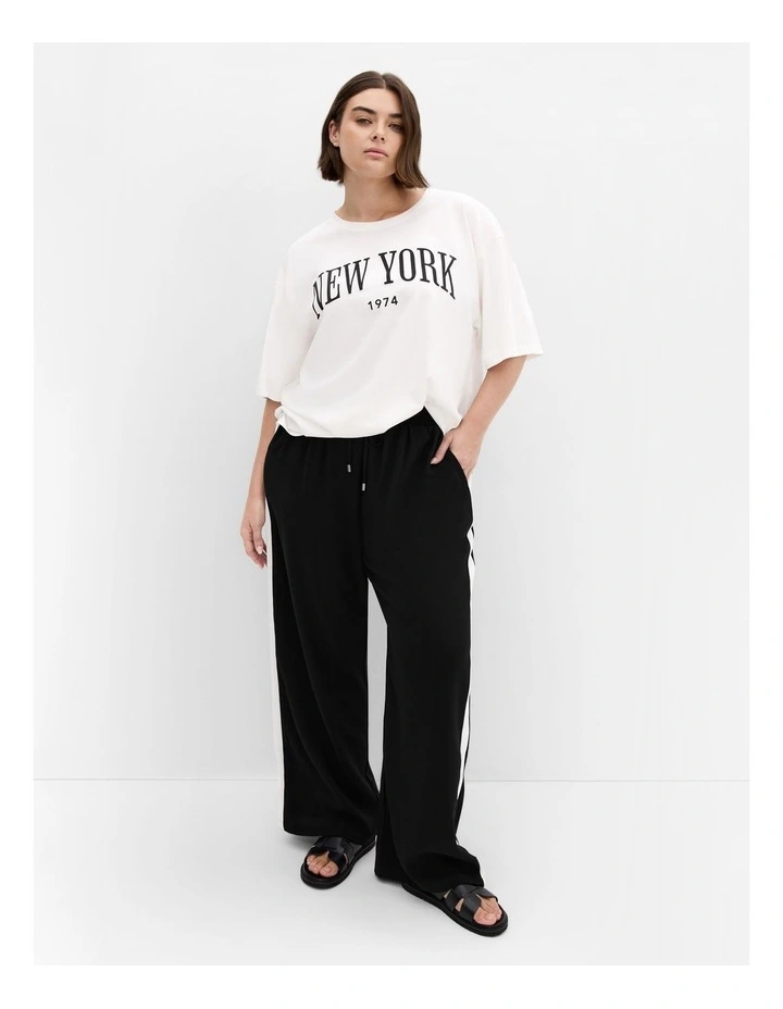 Oversized New York Tee in Ivory image 1