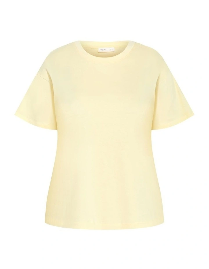Oversized Crew Neck Tee in Lemon Drop image 3