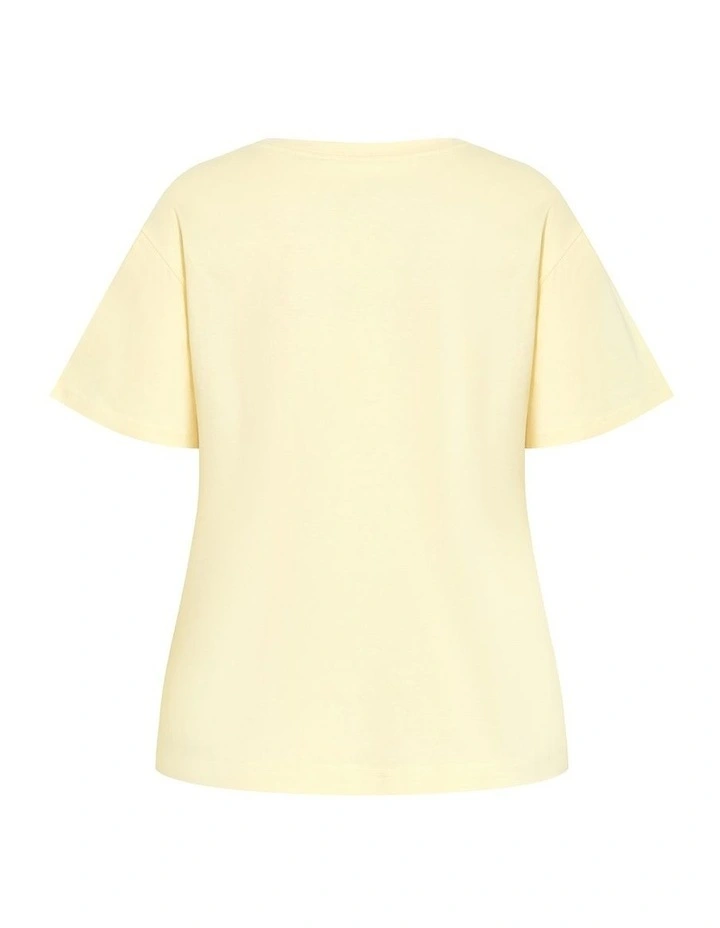 Oversized Crew Neck Tee in Lemon Drop image 4