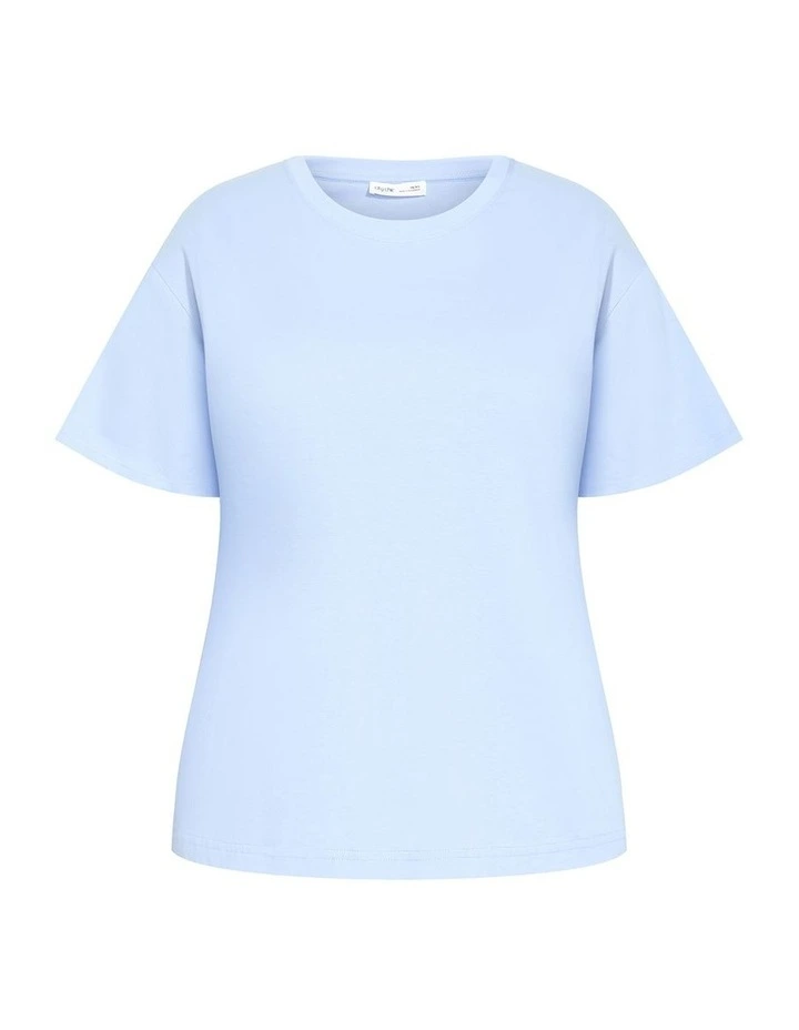Oversized Crew Neck Tee in Sky Blue image 3