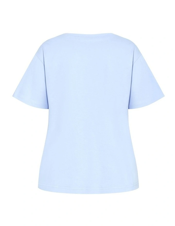Oversized Crew Neck Tee in Sky Blue image 4