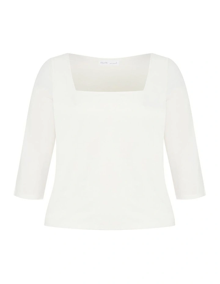 Anny Square Neck Top in Ivory image 3