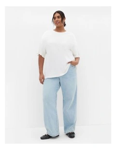 Oversized Crew Neck Tee in Ivory