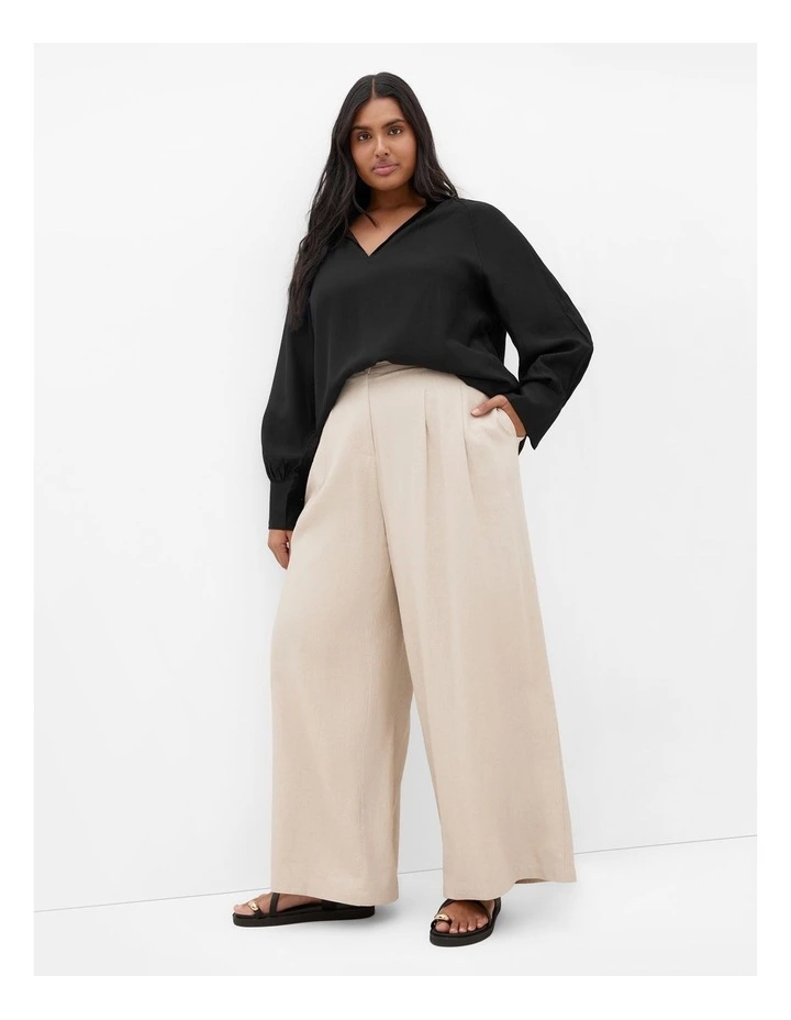 Felicity Relaxed V Neck Shirt in Black image 1