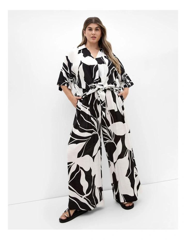 Tie Print Shirt in Ivory image 1