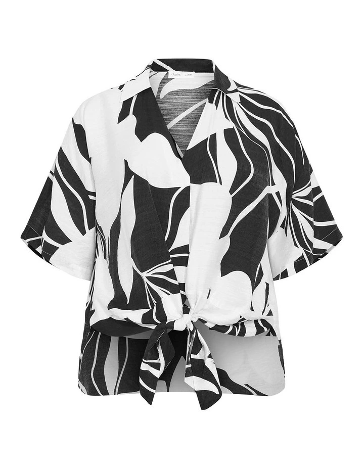 Tie Print Shirt in Ivory image 3