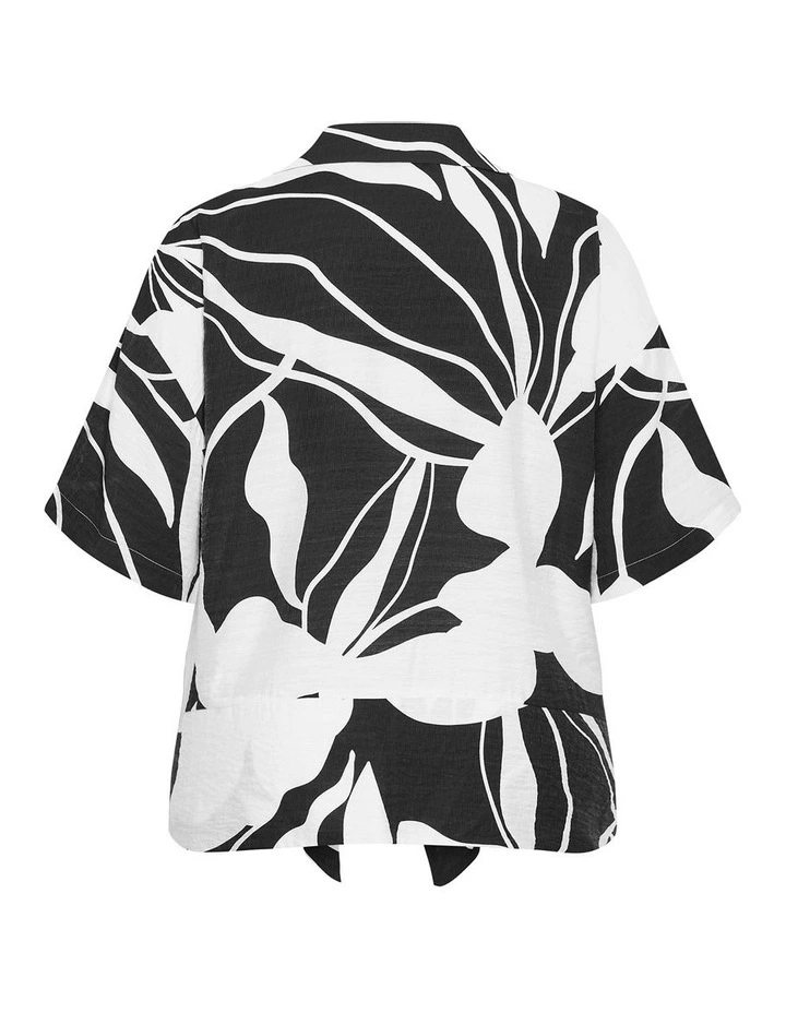 Tie Print Shirt in Ivory image 4