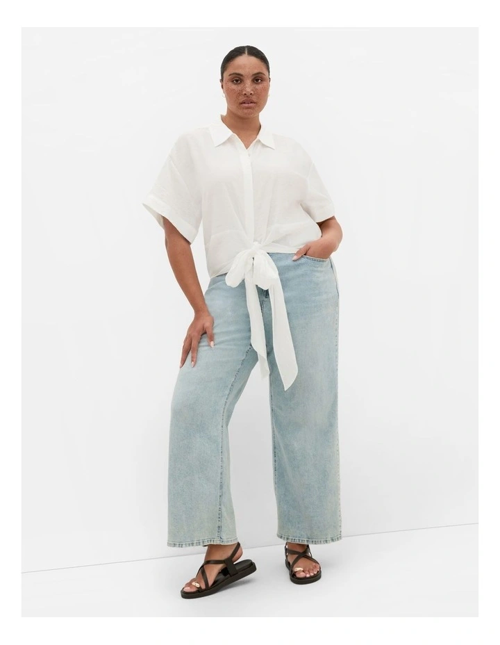 Rosabella Short Sleeve Shirt in Ivory image 1