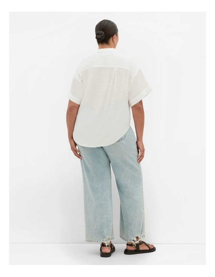 Rosabella Short Sleeve Shirt in Ivory image 2