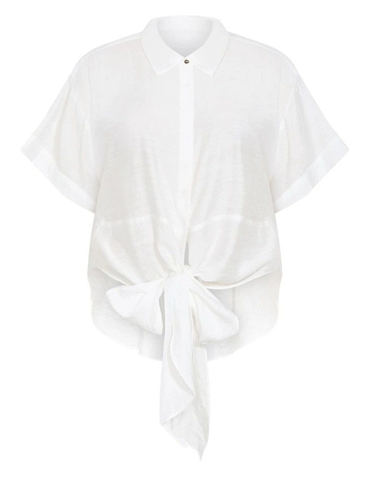 Rosabella Short Sleeve Shirt in Ivory image 3