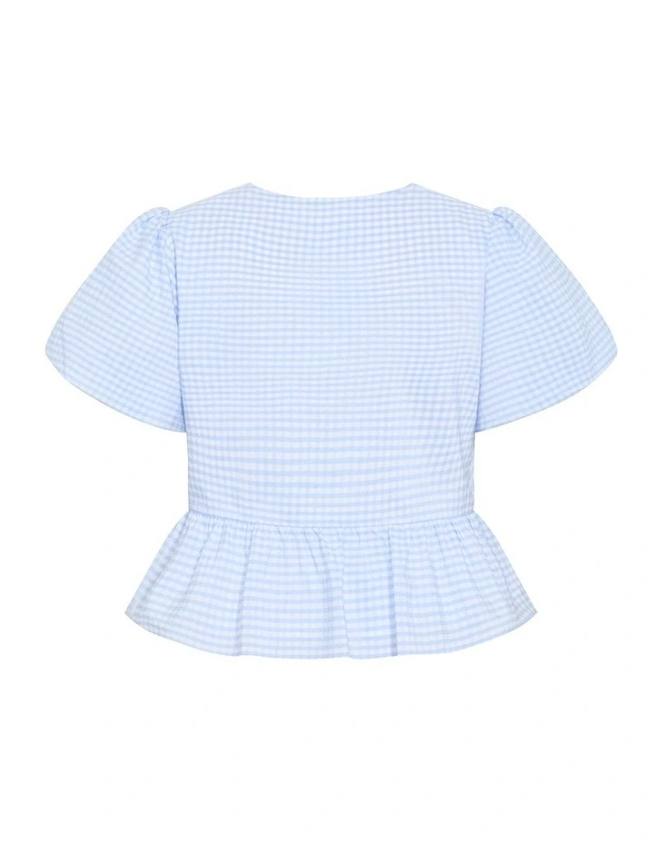 Jolie Mini Gingham Top in Sky Blue image 4