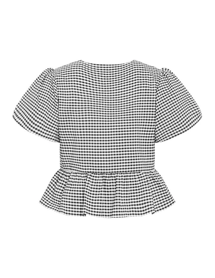 Jolie Mini Gingham Top in Black image 4