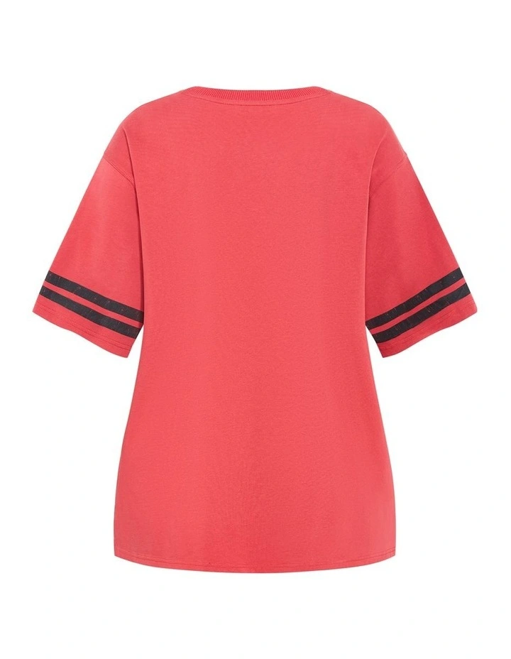 Oversized Tickets Tee in Vintage Red image 4