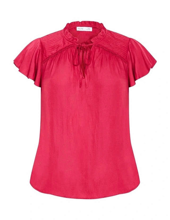 Drama Queen Short Sleeve Shirt in Raspberry image 3