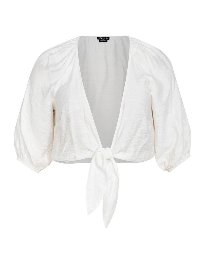 Sweet Tie Cover Up Shirt in Ivory image 3