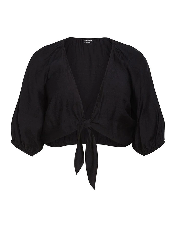 Sweet Tie Cover Up Shirt in Black image 3