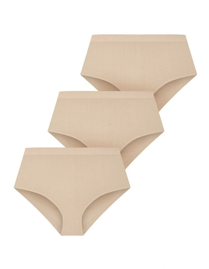 Seamless Hi Brief 3 Pack in Latte image 5