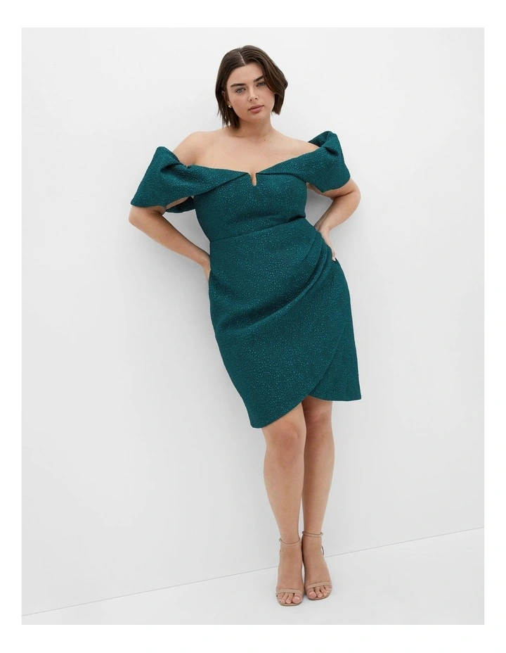 Jez Puff Sleeve Mini Dress in Emerald image 1
