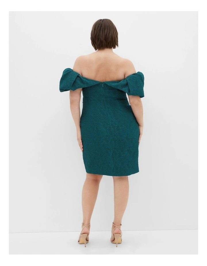 Jez Puff Sleeve Mini Dress in Emerald image 2