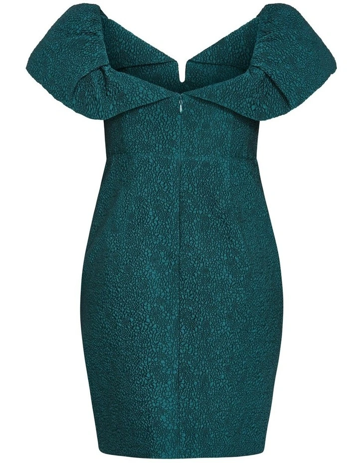 Jez Puff Sleeve Mini Dress in Emerald image 7