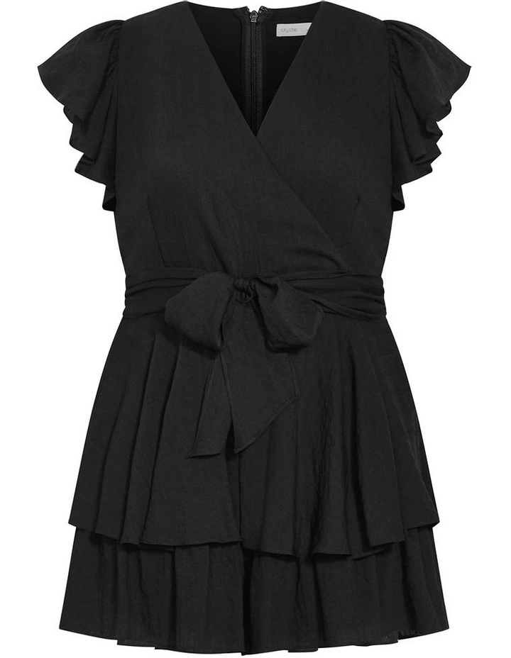 Sunny Frill Playsuit in Black image 3