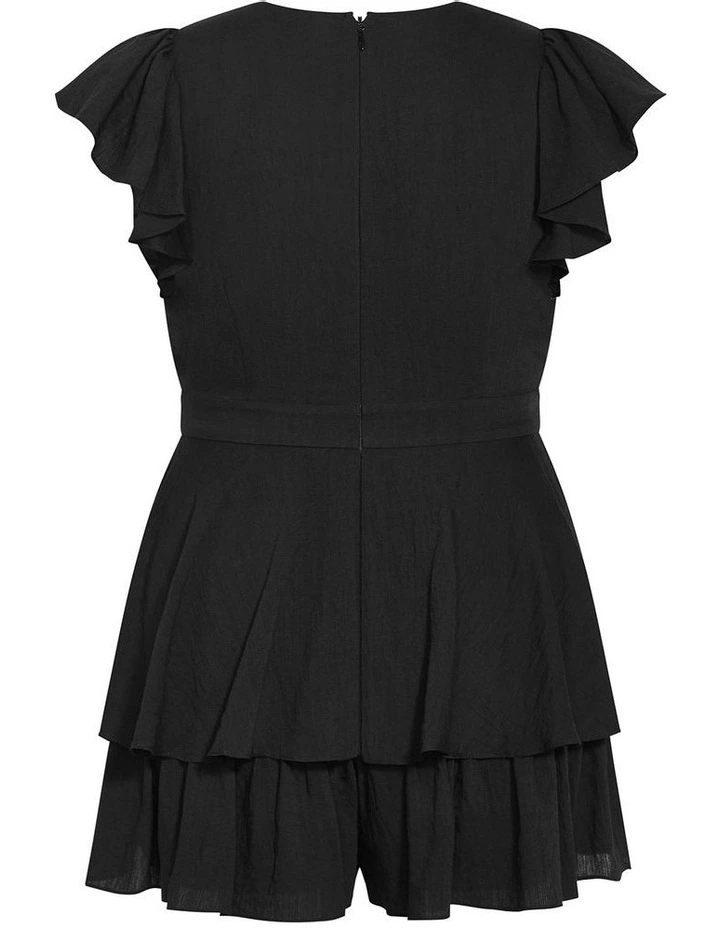 Sunny Frill Playsuit in Black image 4
