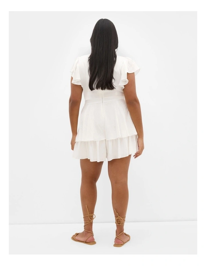 Sunny Frill Playsuit in Ivory image 2