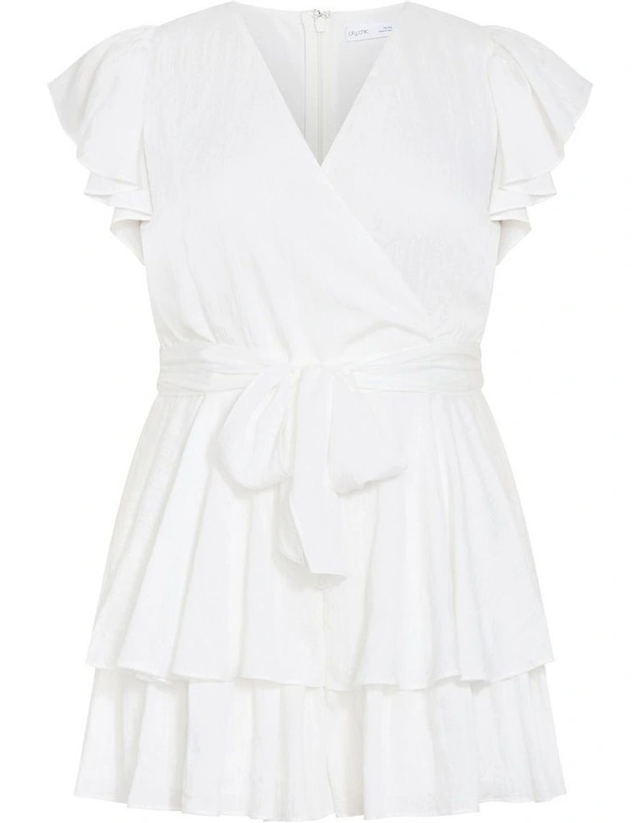 Sunny Frill Playsuit in Ivory image 3