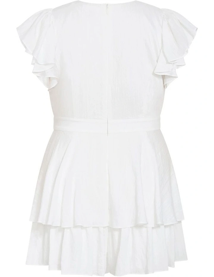 Sunny Frill Playsuit in Ivory image 4