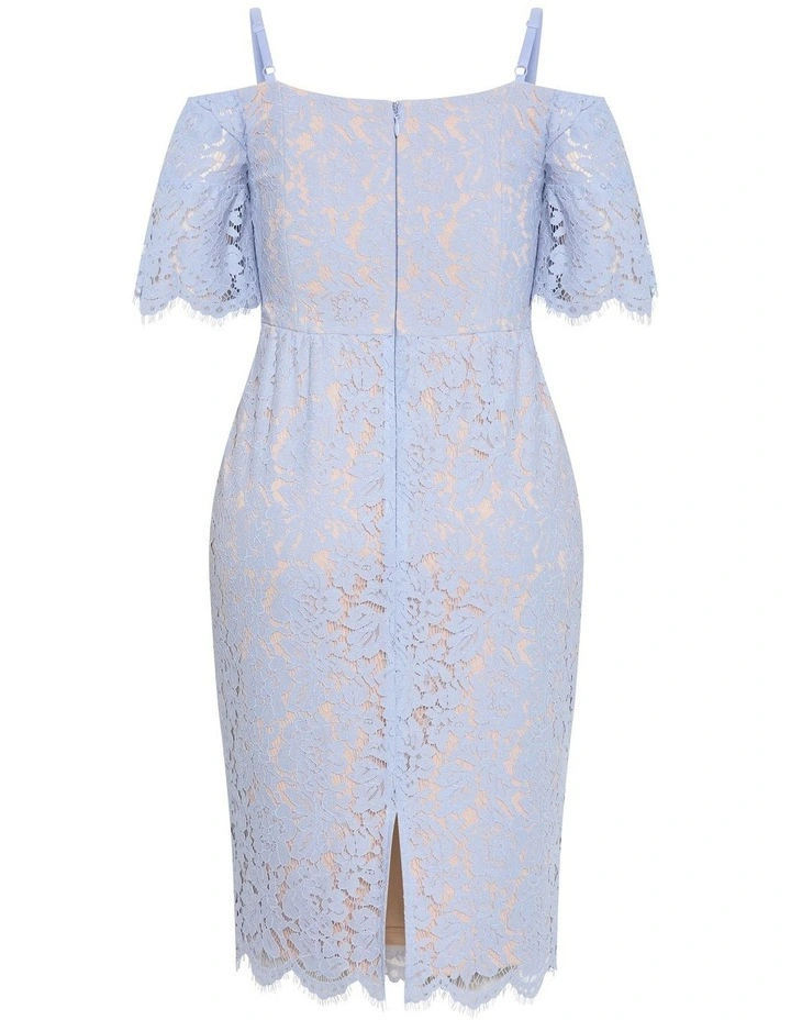 Amelia Lace Midi Dress in Powder Blue image 4