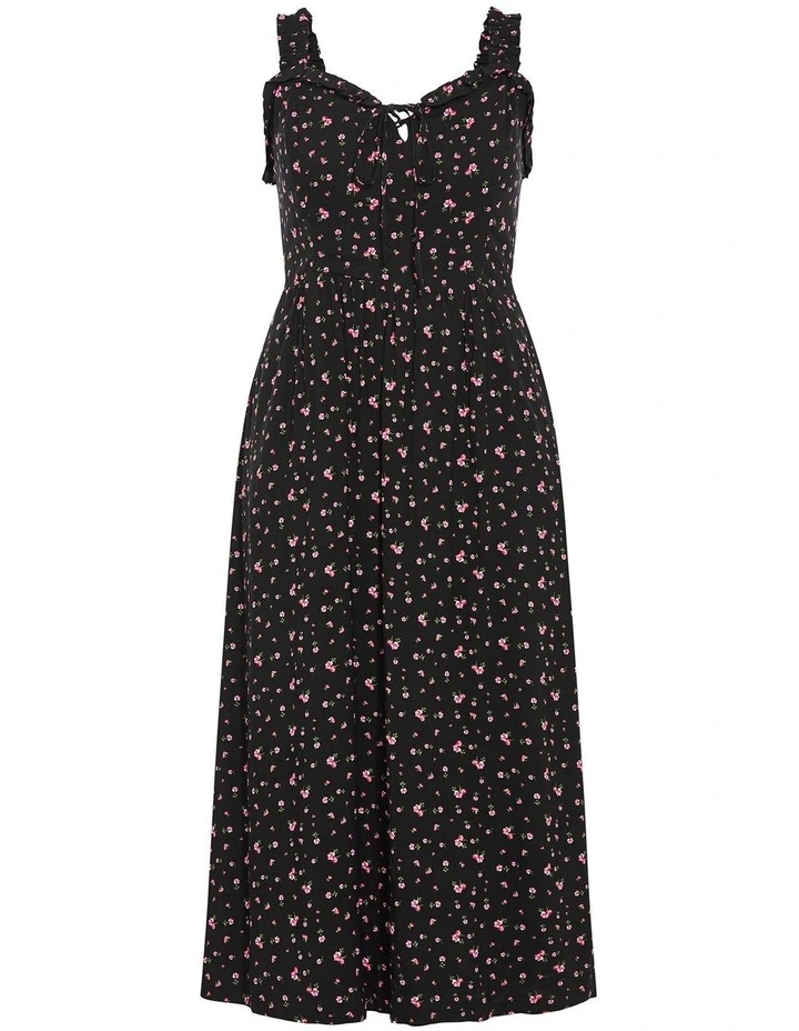 Gracy Print Dress in Black image 3
