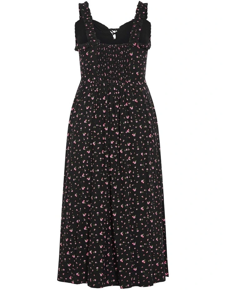 Gracy Print Dress in Black image 4