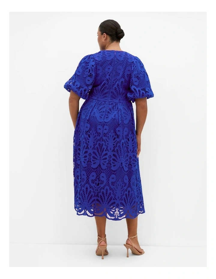 Dani Embroidered Midi Dress in Ocean Blue image 2
