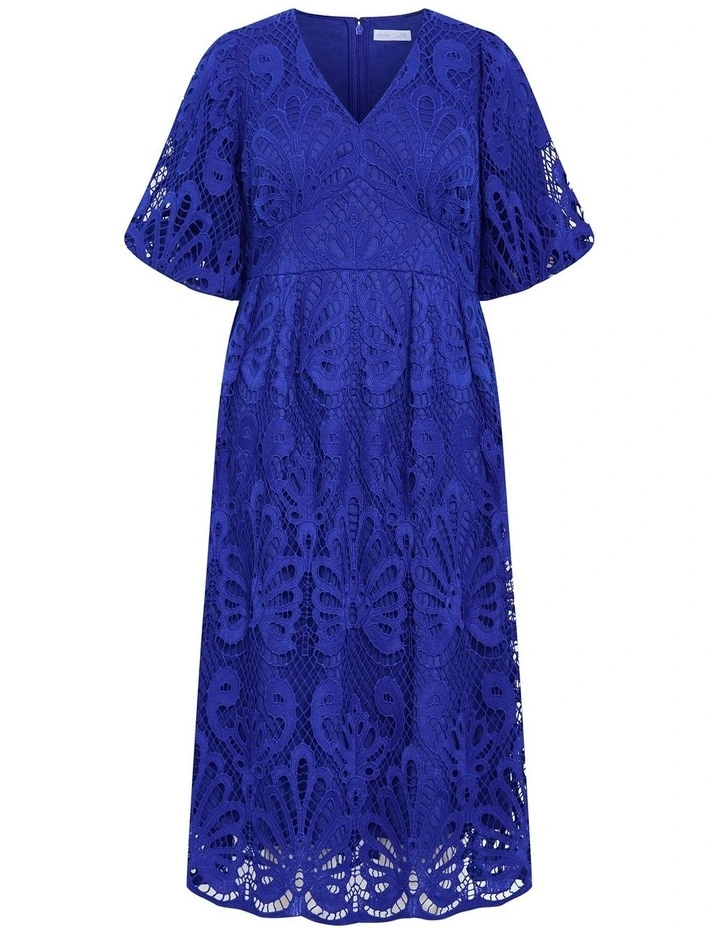 Dani Embroidered Midi Dress in Ocean Blue image 3