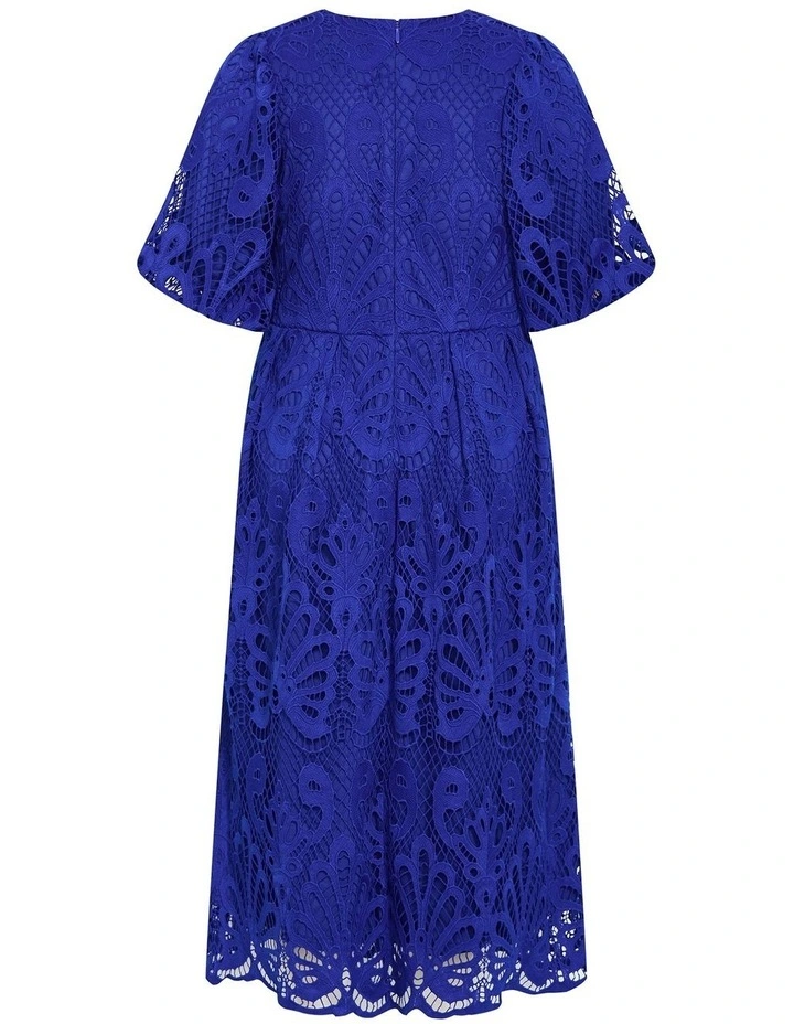 Dani Embroidered Midi Dress in Ocean Blue image 4