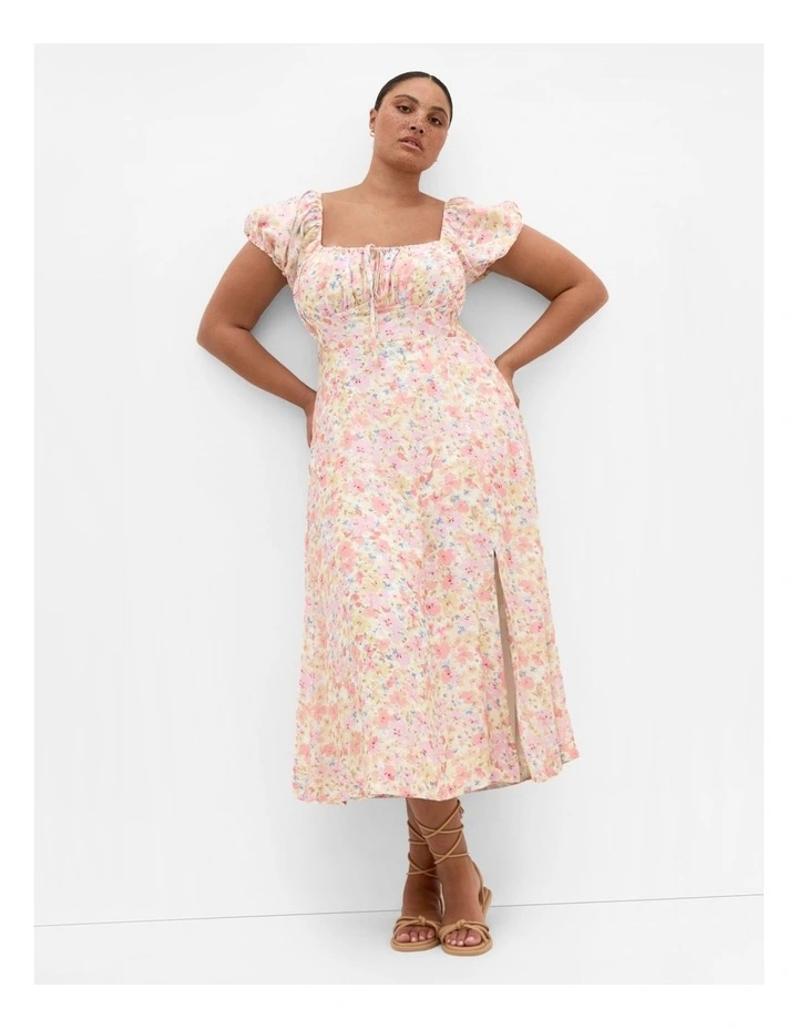Amalie Print Maxi Dress in Baby Pink image 1