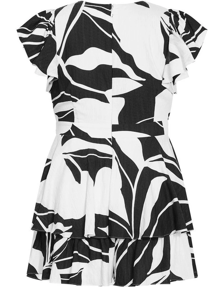 Sunny Frill Mono Print Playsuit in Ivory image 4