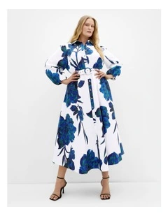 Elysia Print Maxi Dress in White