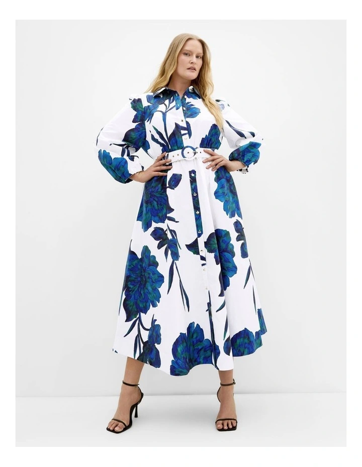 Elysia Print Maxi Dress in White image 1