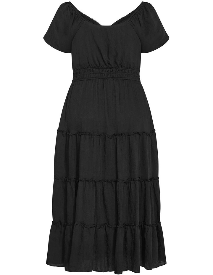 Azola Short Sleeve Midi Dress in Black image 4