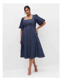 Rodeo Denim Midi Dress in Dark Wash