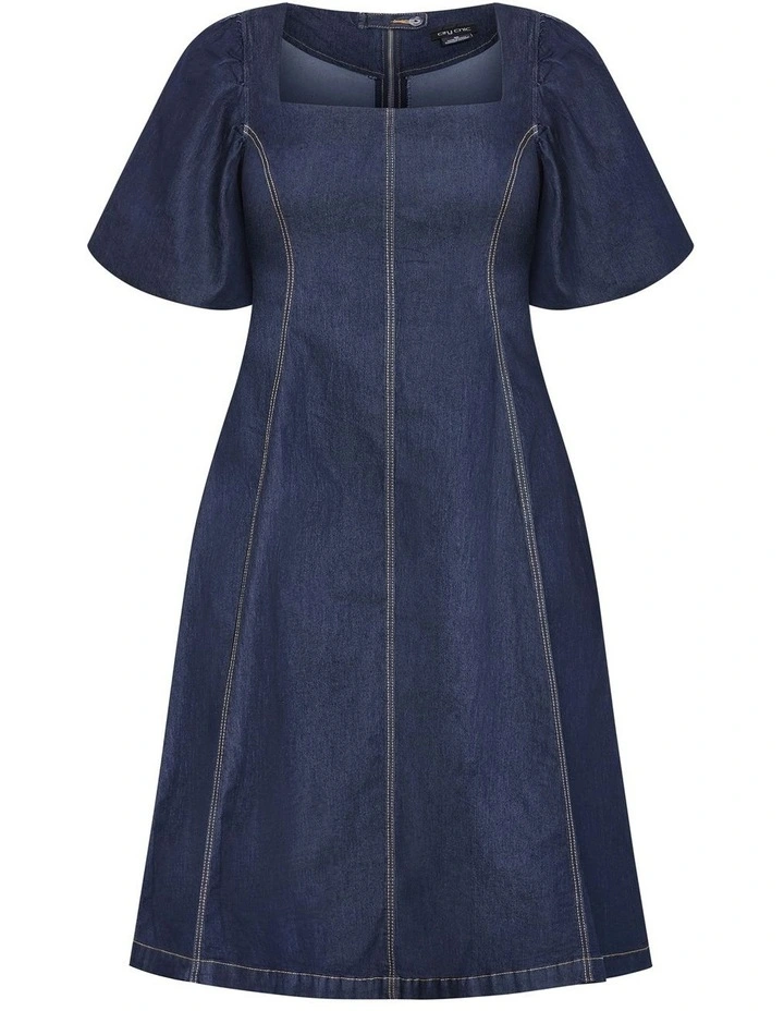 Rodeo Denim Midi Dress in Dark Wash image 3