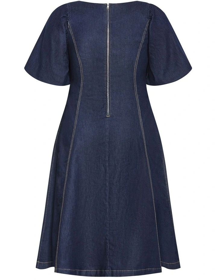 Rodeo Denim Midi Dress in Dark Wash image 4