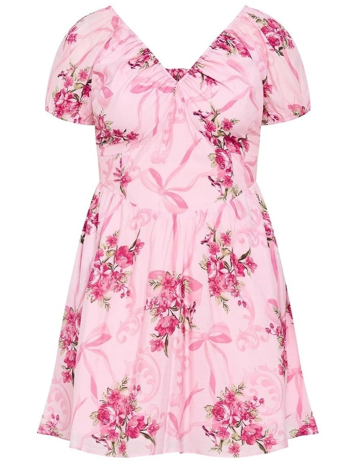 Daydreamer Print Mini Dress in Pink image 3