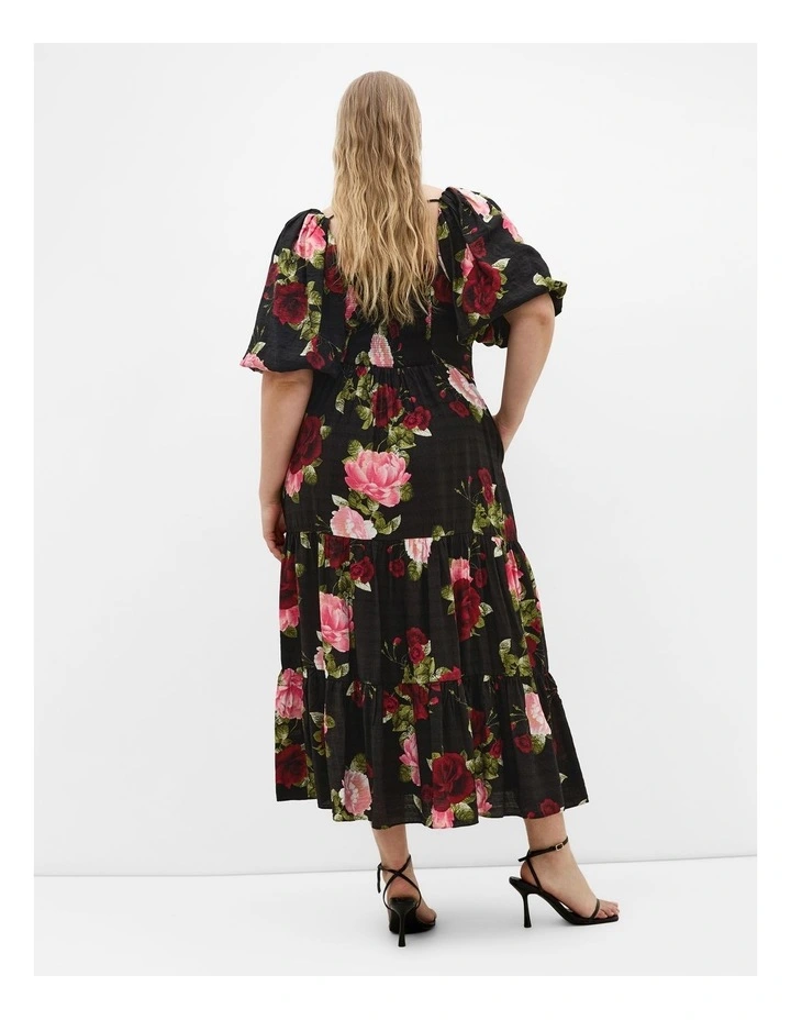 Mindy Print Maxi Dress in Black image 2