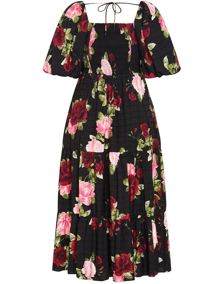 Mindy Print Maxi Dress in Black image 3
